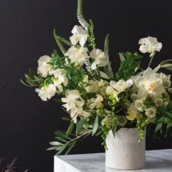 Accent Decor White Marble Pot