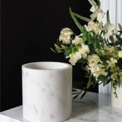 Accent Decor White Marble Pot