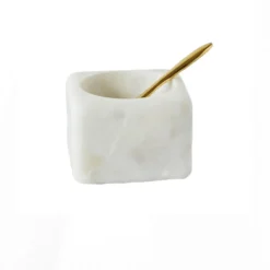 Cheap The Art Soothe Store 20 CREATIVE CO-OP White Marble Bowl W/ Brass Spoon