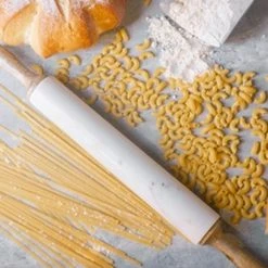 Bidk Home White Marble & Mango Wood Rolling Pin W/ Base NEW ARRIVAL