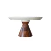 Bidk Home Marble Cake Stand W/ Wood Base