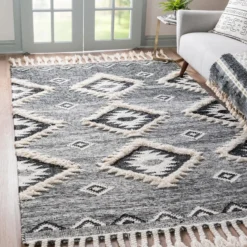 Unique Loom Masao Rectangle Rug, Charcoal 12 Unique Loom Masao Rectangle Rug, Charcoal
