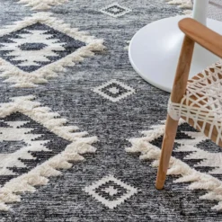 Unique Loom Masao Rectangle Rug, Charcoal 16 Unique Loom Masao Rectangle Rug, Charcoal