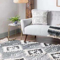 Unique Loom Masao Rectangle Rug, Charcoal 19 Unique Loom Masao Rectangle Rug, Charcoal