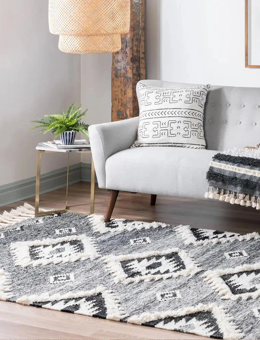 Unique Loom Masao Rectangle Rug, Charcoal 10 Unique Loom Masao Rectangle Rug, Charcoal