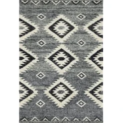 Unique Loom Masao Rectangle Rug, Charcoal