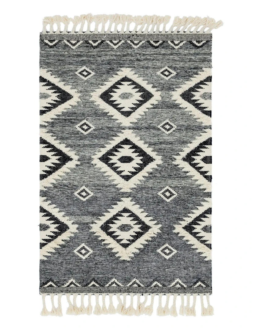 Unique Loom Masao Rectangle Rug, Charcoal 1 Unique Loom Masao Rectangle Rug, Charcoal