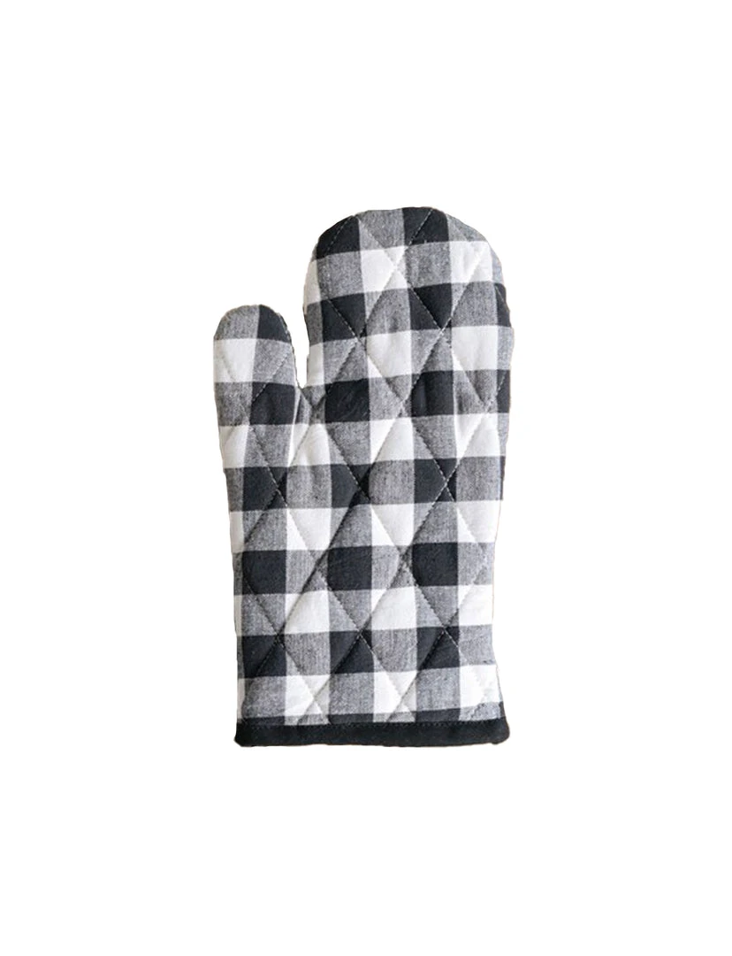 Creative Co-op Black Cotton Gingham Hot Mitt KITCHEN 1 Creative Co-op Black Cotton Gingham Hot Mitt KITCHEN