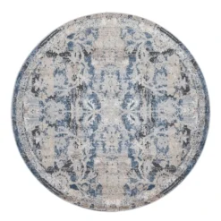 Unique Loom DECOR Classica Round Rug, Navy Blue