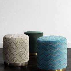 Tov Opaly Velvet Ottoman FURNITURE