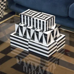 Jonathan Adler DECOR Large Op Art Lacquer Box