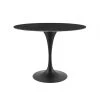 Modway FURNITURE Lily Black Oval Marble Dining Table, Black Base
