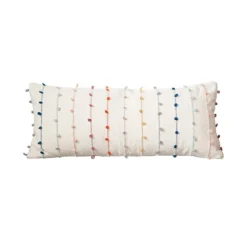 Creative Co-op Cotton Pillow W/ Multi Color Embroidery Loop