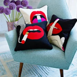 Jonathan Adler Lips Full Dose Needlepoint Pillow DECOR 7 Jonathan Adler Lips Full Dose Needlepoint Pillow DECOR