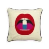 Jonathan Adler Lips Full Dose Needlepoint Pillow DECOR