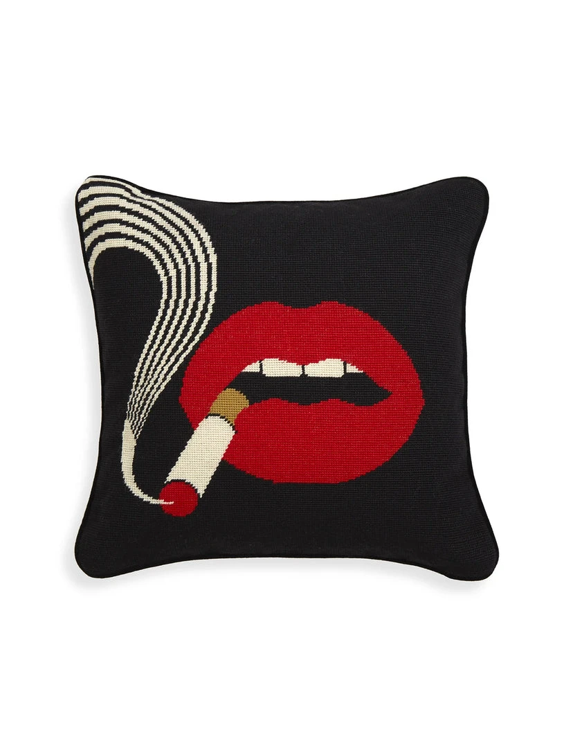 Jonathan Adler Lips Smolder Needlepoint Pillow DECOR 1 Jonathan Adler Lips Smolder Needlepoint Pillow DECOR