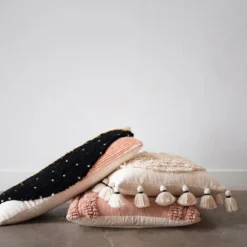 Creative Co-op Square Cotton Embroidered Pillow 22" DECOR