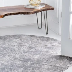 Unique Loom Classica Round Rug, Grey