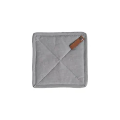 Creative Co-op Square Cotton Pot Holder W/ Leather Loop