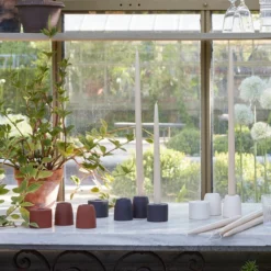 The Floral Society DECOR Petite Ceramic Taper Holder, Cylinder