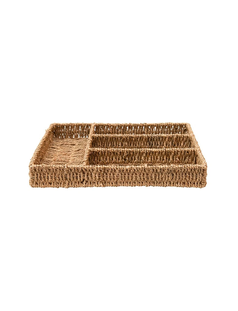 Creative Co-op DECOR 4-Sectioned Hand-Woven Seagrass Tray 1 Creative Co-op DECOR 4-Sectioned Hand-Woven Seagrass Tray