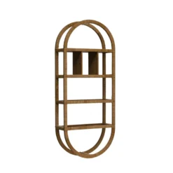 Creative Co-op DECOR Wrapped Rattan Oval Wall Shelf