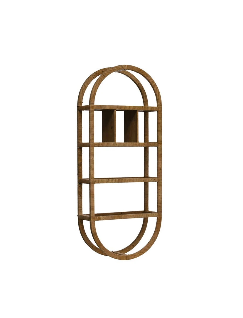 Creative Co-op DECOR Wrapped Rattan Oval Wall Shelf 2 Creative Co-op DECOR Wrapped Rattan Oval Wall Shelf