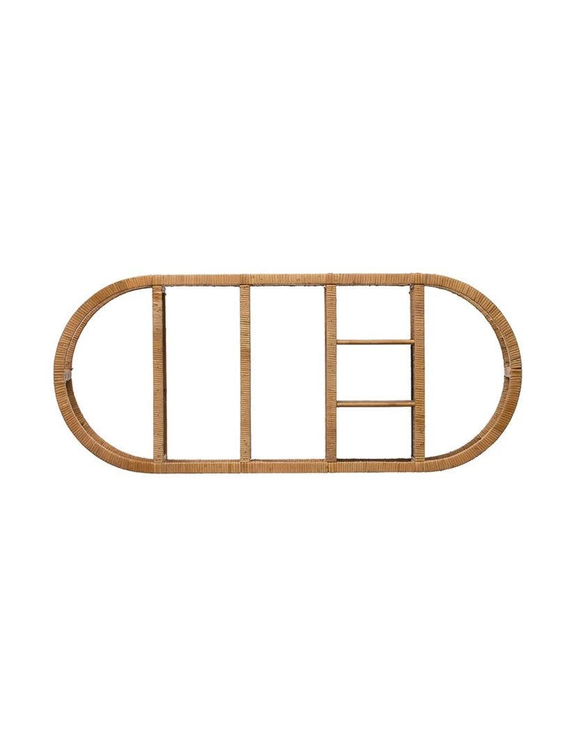 Creative Co-op DECOR Wrapped Rattan Oval Wall Shelf 1 Creative Co-op DECOR Wrapped Rattan Oval Wall Shelf