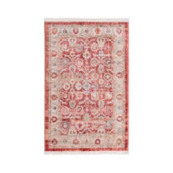 Unique Loom Teba Rectangle Rug, Red DECOR