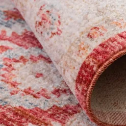 Unique Loom Teba Rectangle Rug, Red DECOR