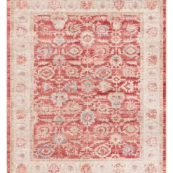 Unique Loom Teba Rectangle Rug, Red DECOR