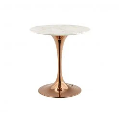 Modway Lily Round Marble Dining Table, Rose Gold Base 18 Modway Lily Round Marble Dining Table, Rose Gold Base