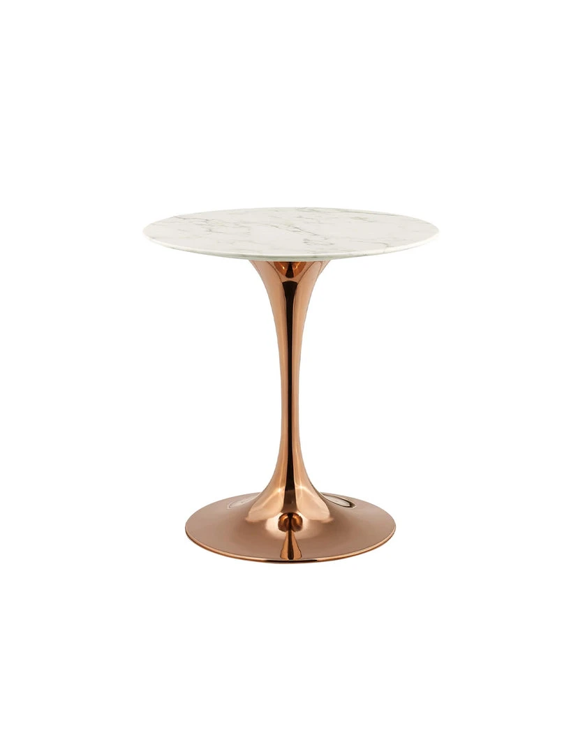 Modway Lily Round Marble Dining Table, Rose Gold Base 5 Modway Lily Round Marble Dining Table, Rose Gold Base