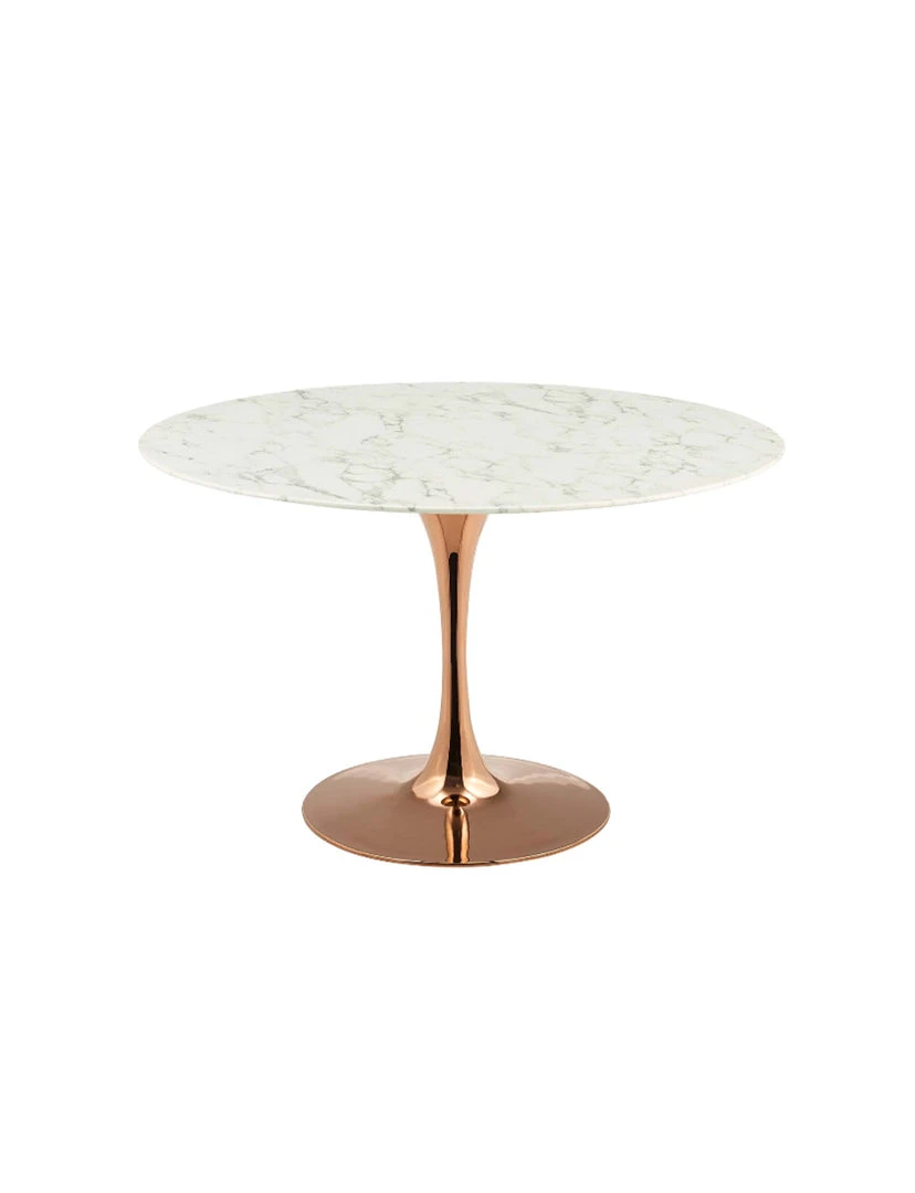 Modway Lily Round Marble Dining Table, Rose Gold Base 7 Modway Lily Round Marble Dining Table, Rose Gold Base