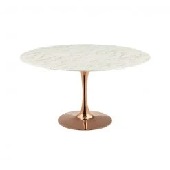 Modway Lily Round Marble Dining Table, Rose Gold Base 22 Modway Lily Round Marble Dining Table, Rose Gold Base