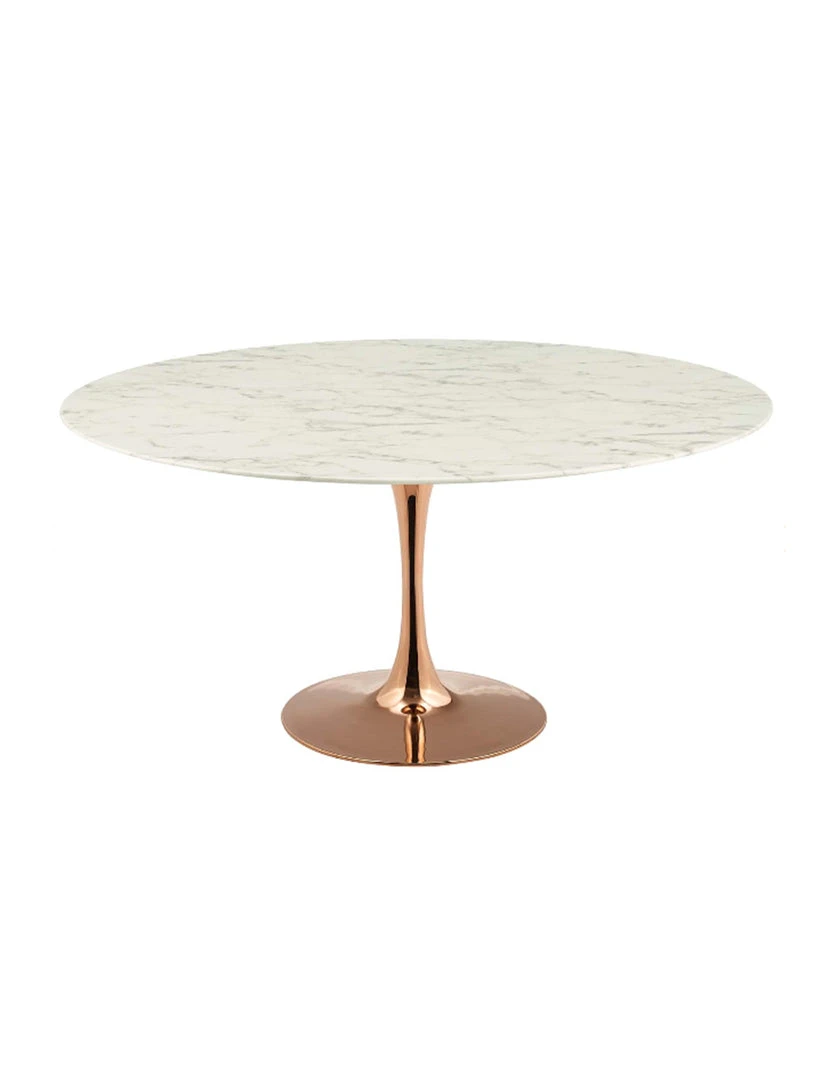 Modway Lily Round Marble Dining Table, Rose Gold Base 11 Modway Lily Round Marble Dining Table, Rose Gold Base