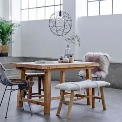 Bloomingville DECOR Dip Dye Stone/Off White Tibetan Lamb Fur