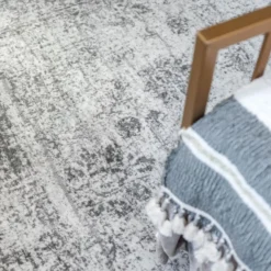 Unique Loom Namu Oval Rug, Grey 7 Unique Loom Namu Oval Rug, Grey