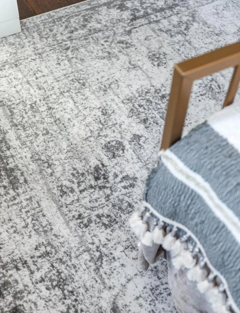 Unique Loom Namu Oval Rug, Grey 4 Unique Loom Namu Oval Rug, Grey