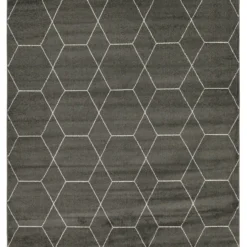 Unique Loom Gong Rectangle Rug, Dark Grey