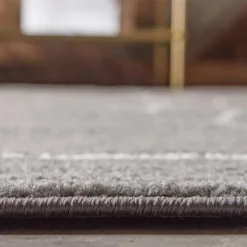 Unique Loom Gong Rectangle Rug, Dark Grey