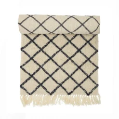 Bloomingville DECOR Wool Rug W/ Diamond Pattern