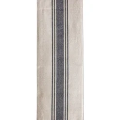 Creative Co-op Cotton Canvas Table Runner, Black Stripes