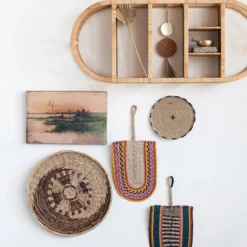 Creative Co-op KITCHEN Round Decorative Hand-Woven Natural Seagrass Tray