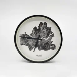 Cloudnola City Map Clock - Black