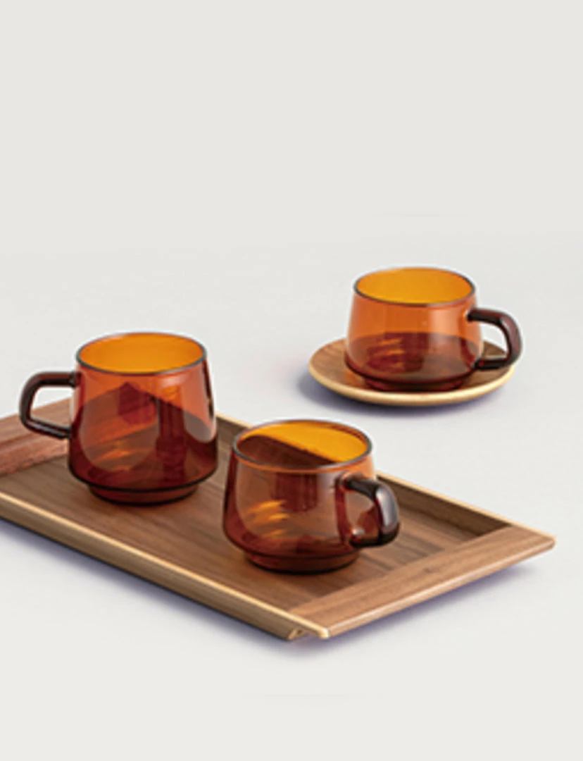 Kinto Sepia Cup & Saucer 270ml / 9oz 3 Kinto Sepia Cup & Saucer 270ml / 9oz