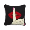 Jonathan Adler DECOR Lips Hush Needlepoint Pillow