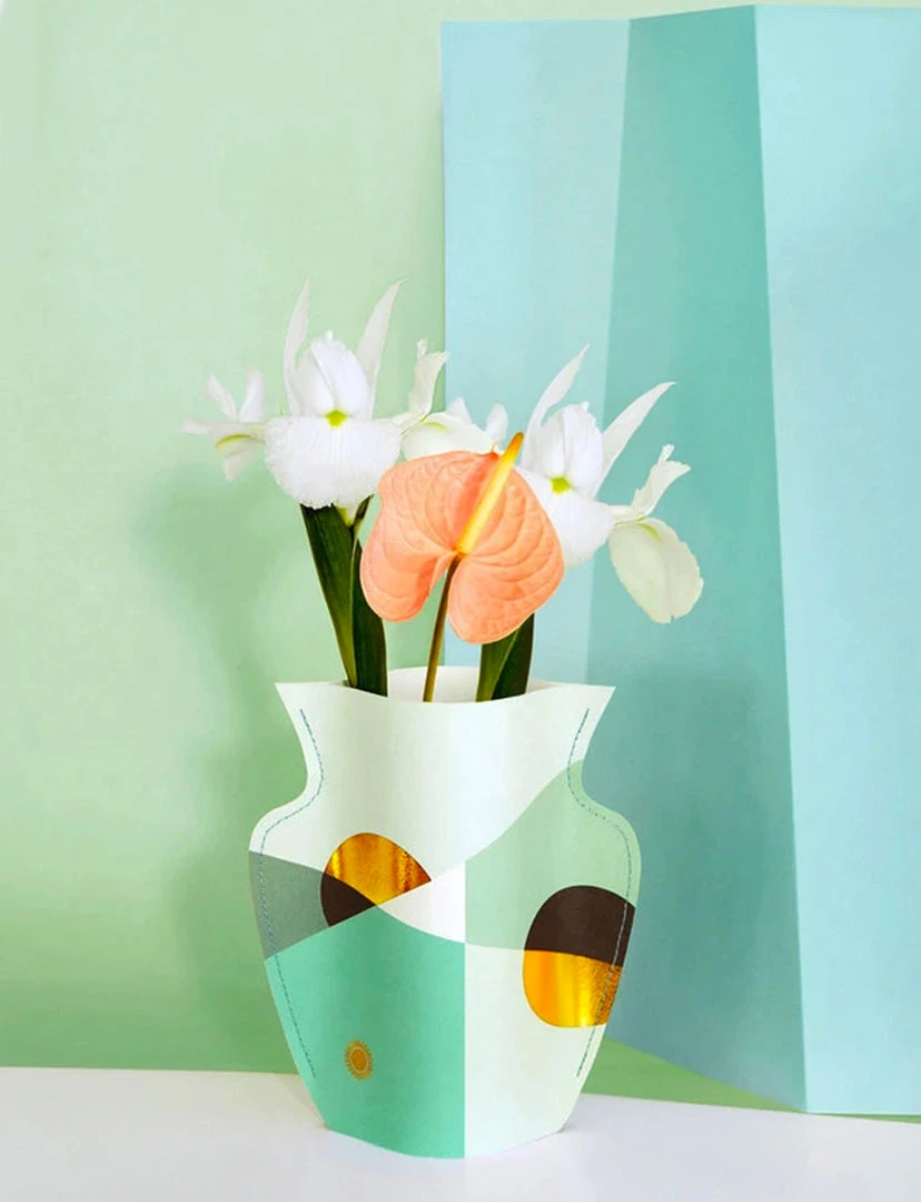 Octaevo DECOR Siena Mint Paper Vase 2 Octaevo DECOR Siena Mint Paper Vase