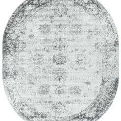 Unique Loom Namu Oval Rug, Grey