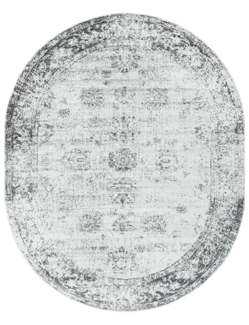 Unique Loom Namu Oval Rug, Grey 2 Unique Loom Namu Oval Rug, Grey